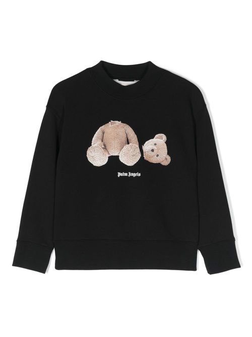 Bear-print cotton sweatshirt - Black