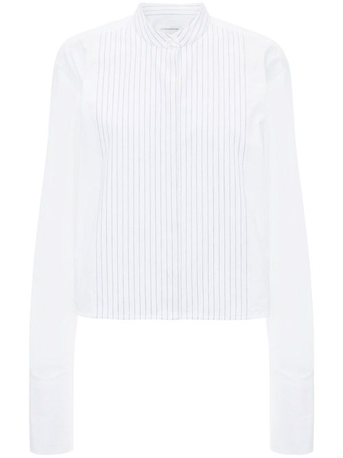 Cropped tuxedo shirt - White