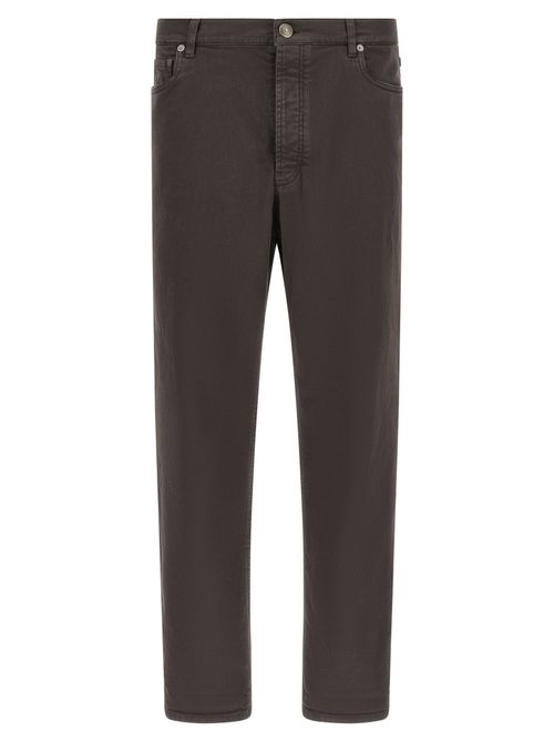 Brown Straight Mid Rise Jeans