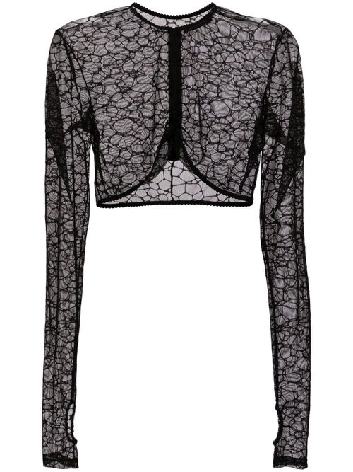 Crystalline cropped top - Black