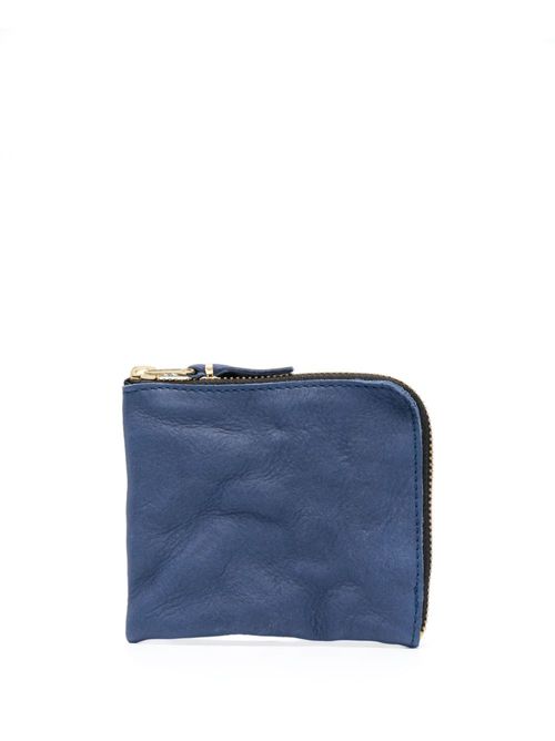 Zipped leather wallet - Blue