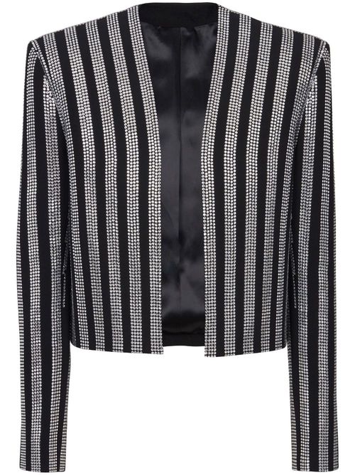 Rhinestone-embellished spencer jacket - Black