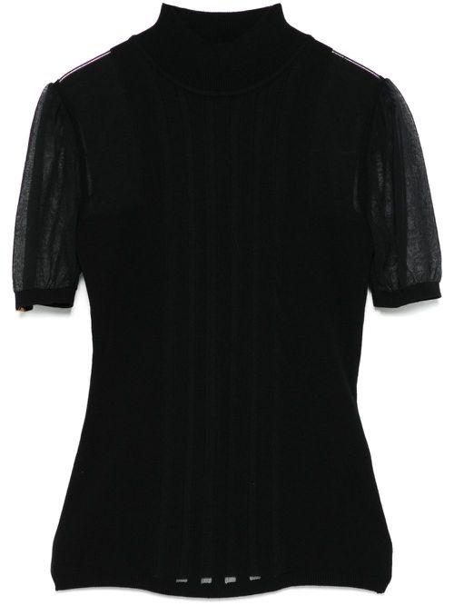 High-collared top - Black