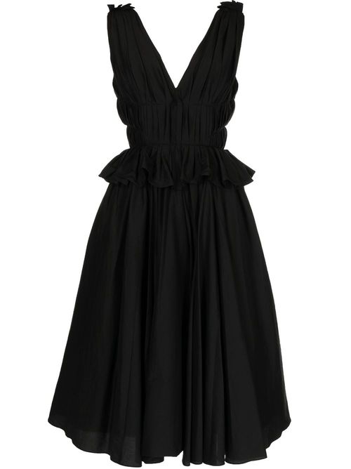 V-neck midi dress - Black