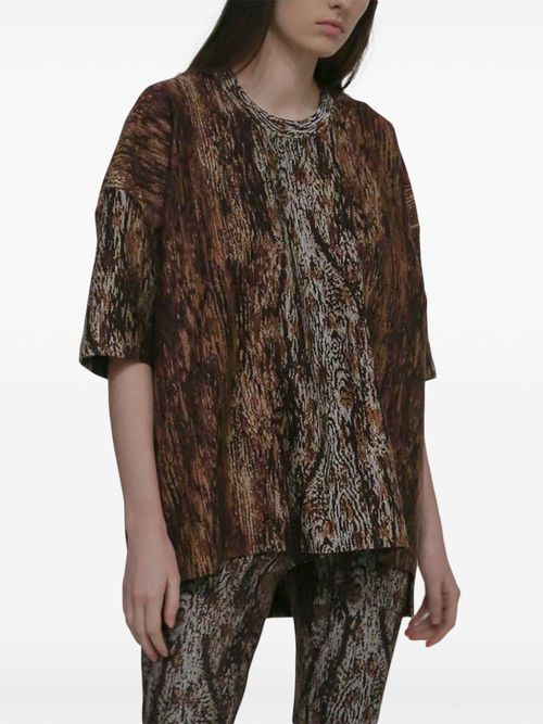 Collapsed printed T-shirt - Brown