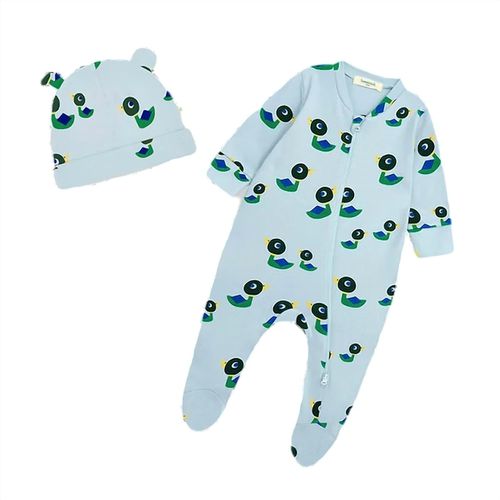 Kids Bayley Berry Ducks & Hat Set Sleepsuit In Blue