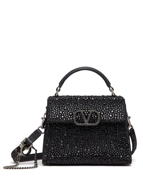 VSling crystal-embellished leather tote bag - Black