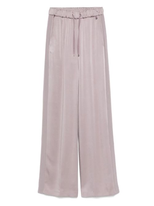Drawstring Wide-Leg Trousers — Mauve