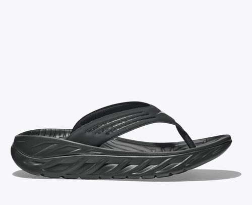 HOKA Men's ORA Recovery Flip Shoes in Black/Dark Gull Grey