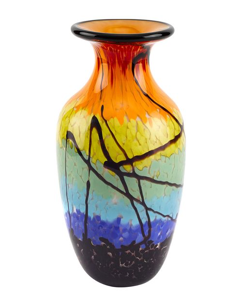 Allura Murano Style Art Glass Urn Shaped Vase
