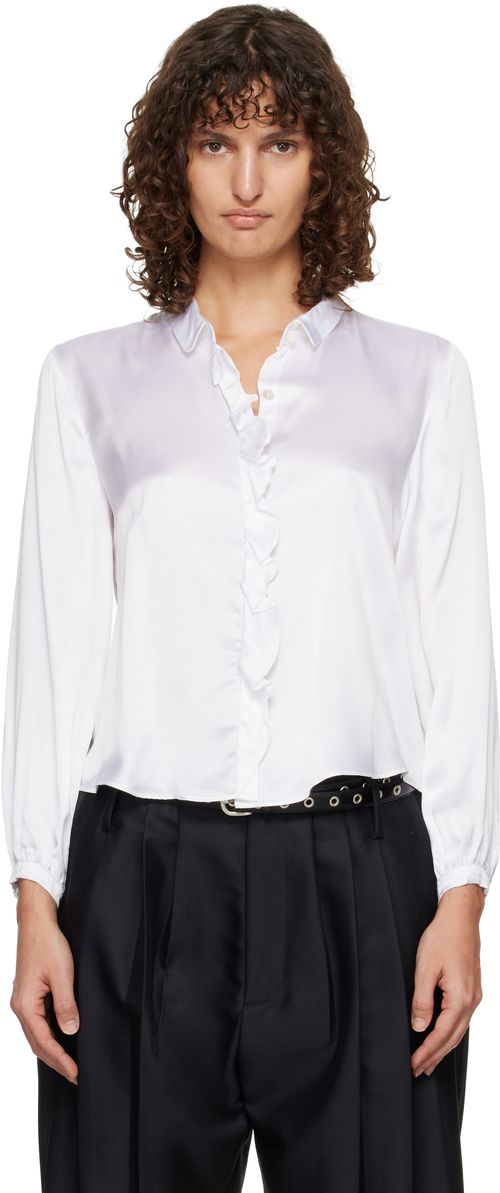 White Ruffle Blouse