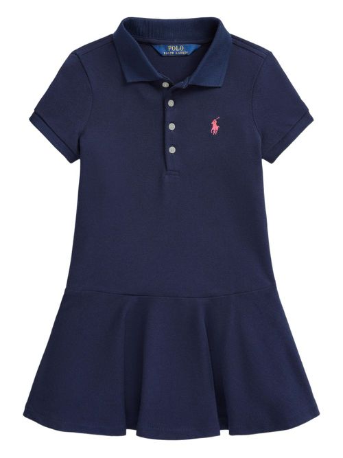 Piqué polo dress - Blue