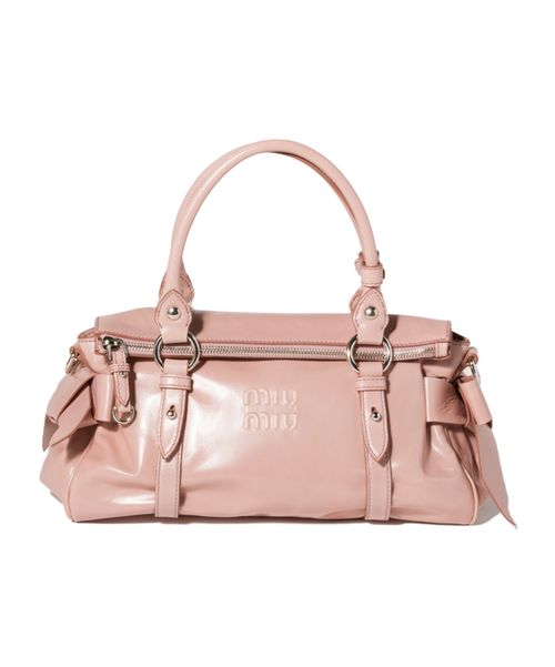Shiny leather handbag