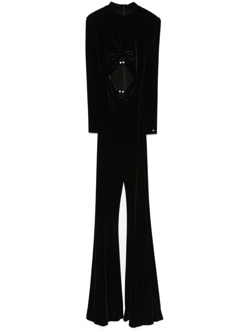 Cut-out velvet jumpsuit - Black