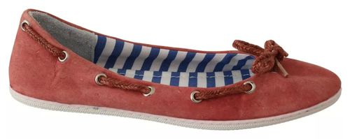 Pantofola D'Oro Scarlet Red Blue Stripe Flat Slip-On Women's Shoes Pre-Owned