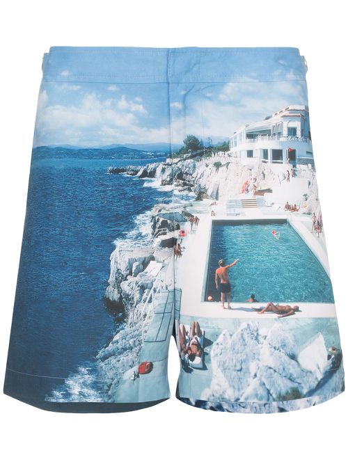 Bulldog Hulton print swim shorts - Blue