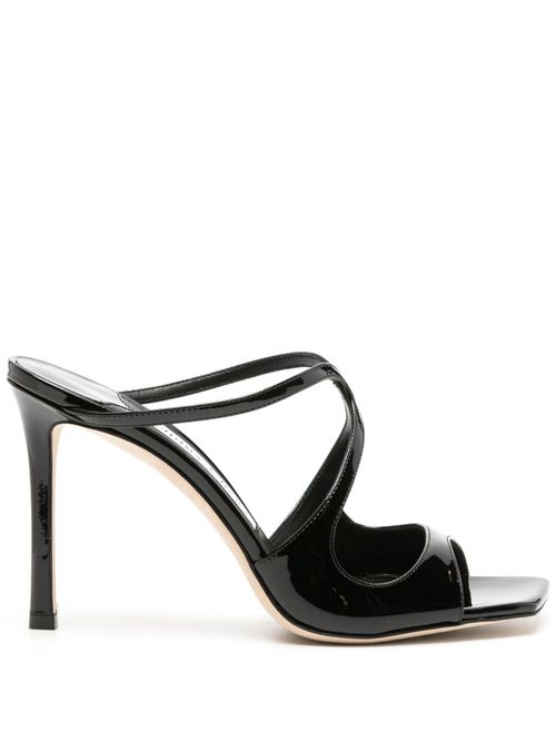 Anise 95mm cut-out patent mules - Black