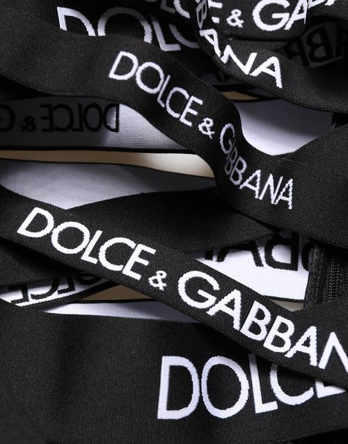 Logo-Tape Skinny High-Waist Trousers — Black