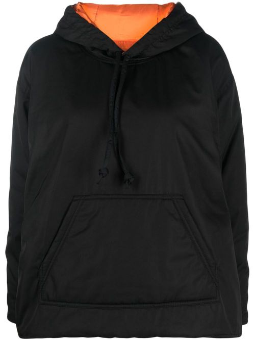 Drop-shoulder hooded jacket - Black