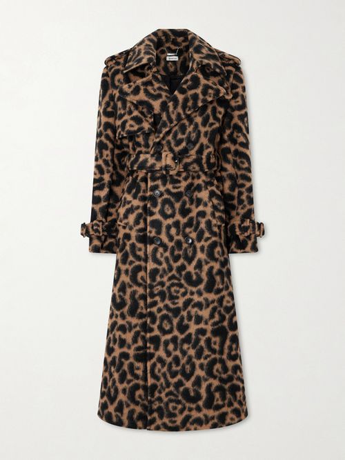 Rumi Belted Leopard-print Brushed-felt Coat - Animal print