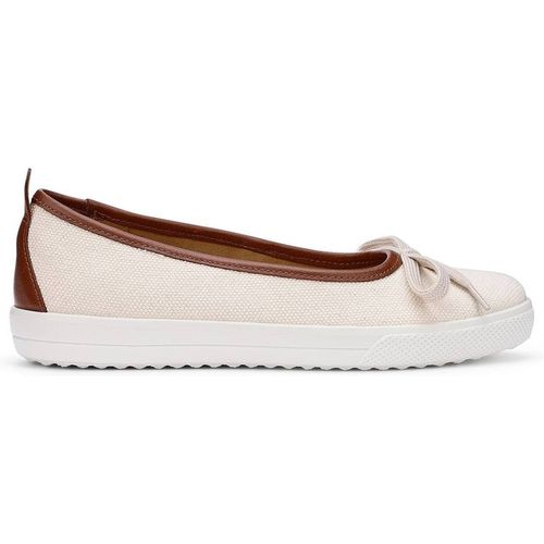Hotter Women's 'Willa' Canvas Slip-Ons Flat in Natura