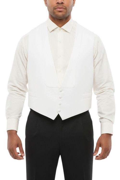 White Single Breasted Waistcoat