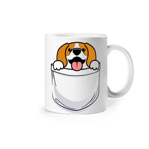 Small beagle dog in the pocket