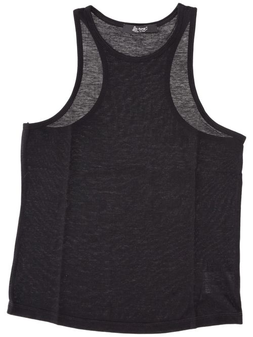 Black Cotton Cropped Tank Top