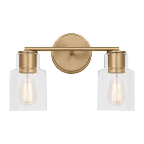 Satin Brass Two Light Bath from the Sayward Collection