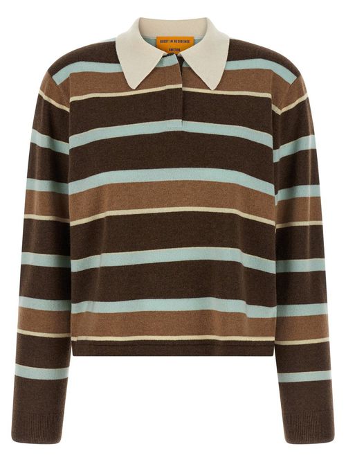 'Cropped Stripe Rugby' Sweater