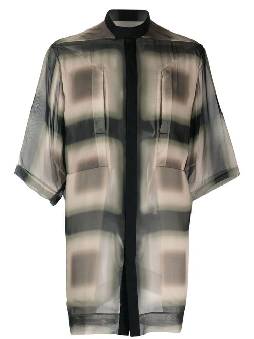 Semi-sheer silk shirt - Black