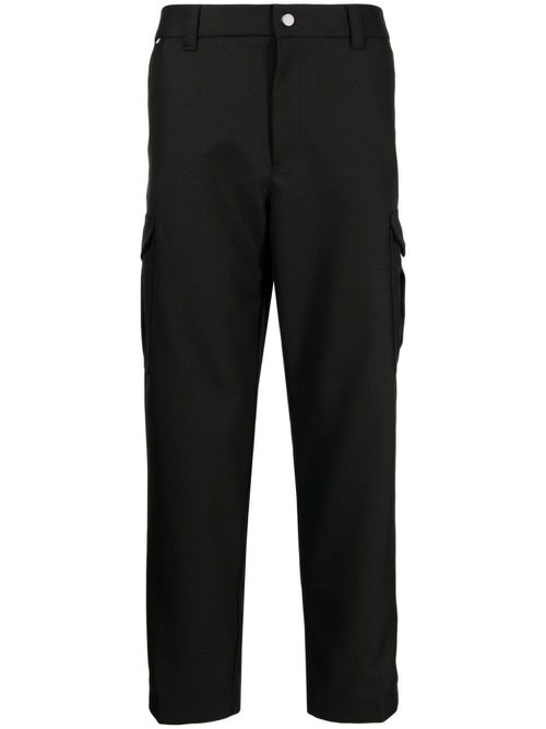 Mid-rise tapered-leg trousers - Black