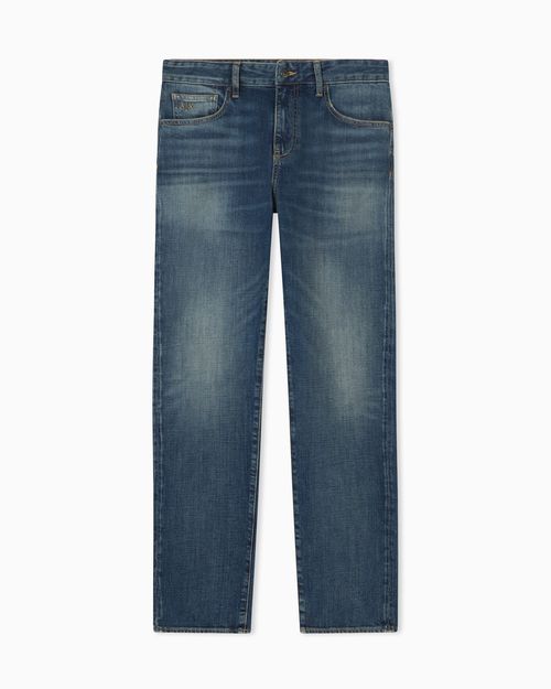 Slim Fit Stretch Denim Jeans in Classic Wash Blue