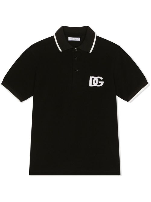 DG-logo piqué polo shirt - Black