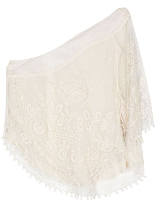 Victorine floral-lace blouse - Neutrals
