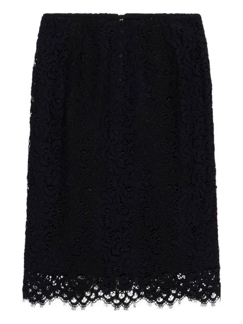 Lace-embellished pencil skirt - Black