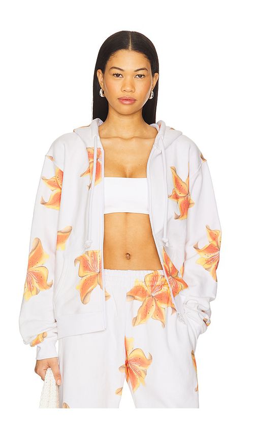 Juliet Johnstone Zip-up Hoodie in White. -  XL/1X also in L, M