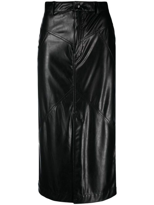 Breanne faux-leather midi skirt - Black