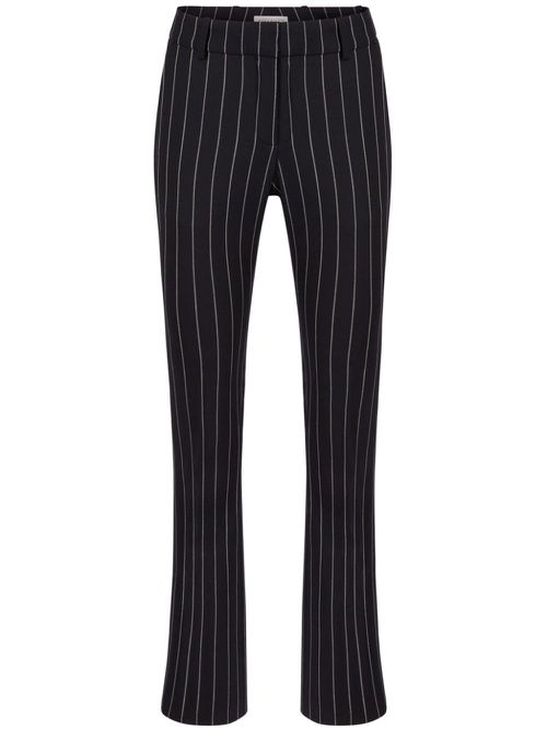 Pinstripe wool pants - Black