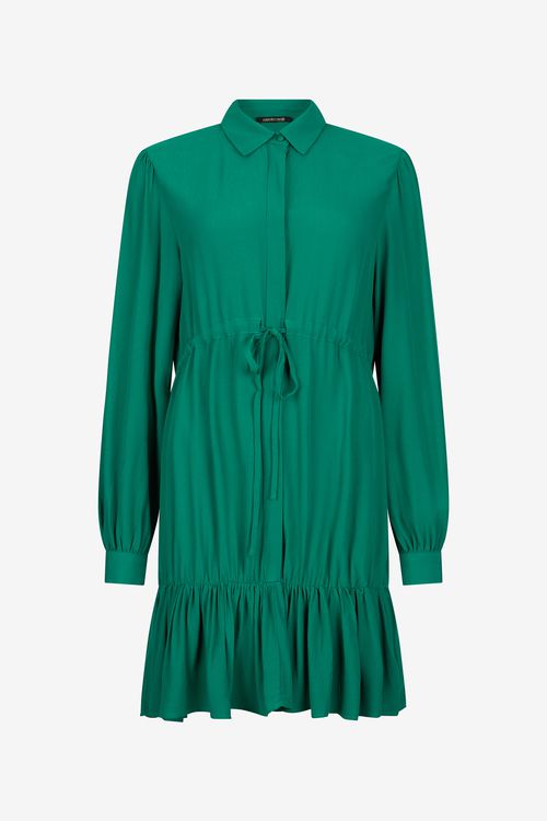 Green Dress Mini With Drawstring Waist