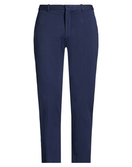 Man Pants Navy Size 38 Cotton, Elastane