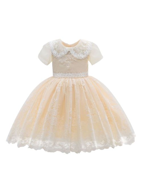 Dolly lace-embroidery dress - Neutrals
