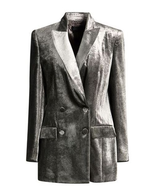 Woman Blazer Silver Size 10 Viscose, Silk