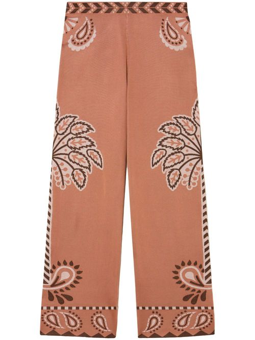 Wild Wonder Foulard palazzo pants - Neutrals
