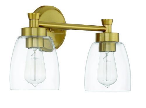 Henning 2-Light Bathroom Vanity Light in Satin Bra