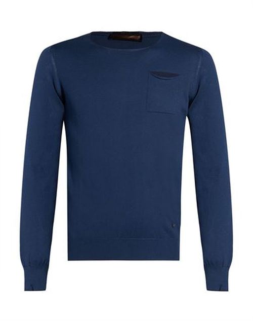 Man Sweater Navy Size S Cotton