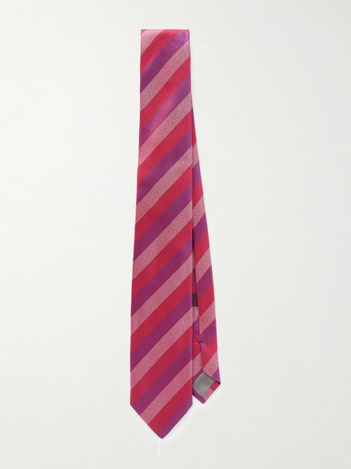 8.5cm Striped Jacquard Silk Tie