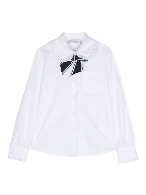 Bow-detail poplin shirt - White