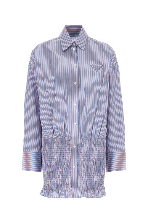 Embroidered Poplin Shirt — Blue
