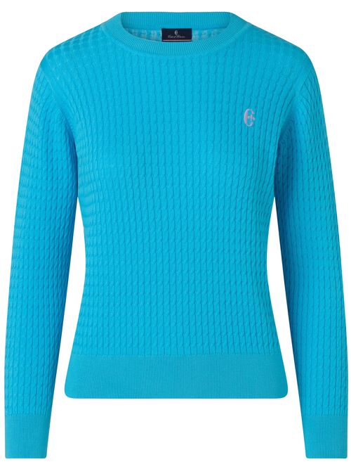 Conte Of Florence Blue Cotton Girocollo Sweater